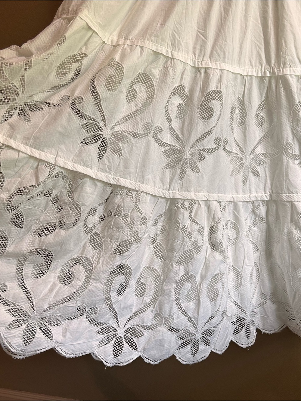 Anthropologie Somerset White Eyelet Maxi Dress 1X - Picture 5 of 11
